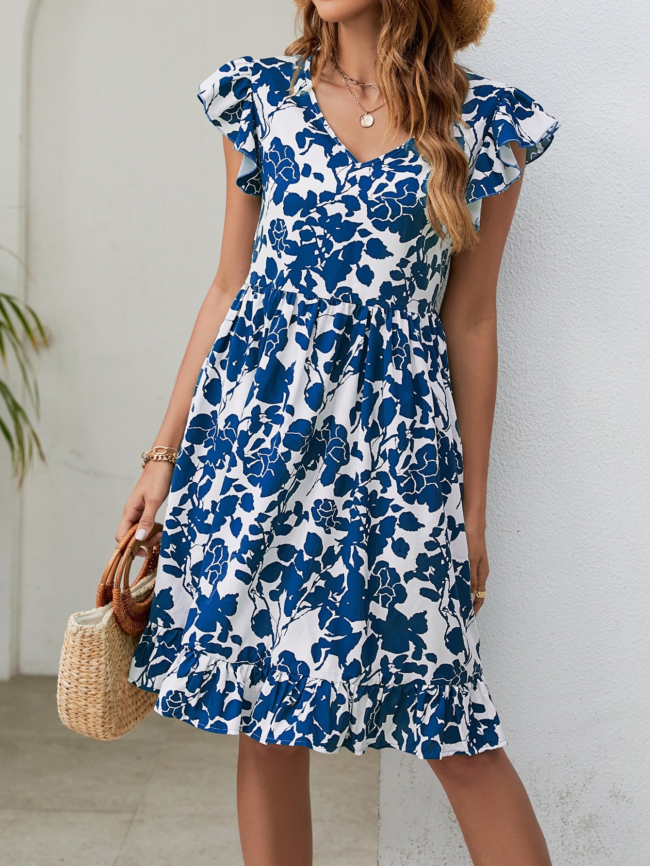 Leaf Print Dress Summer